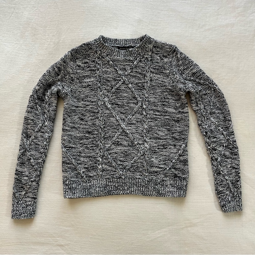 Banana Republic Black and White Crewneck Sweater